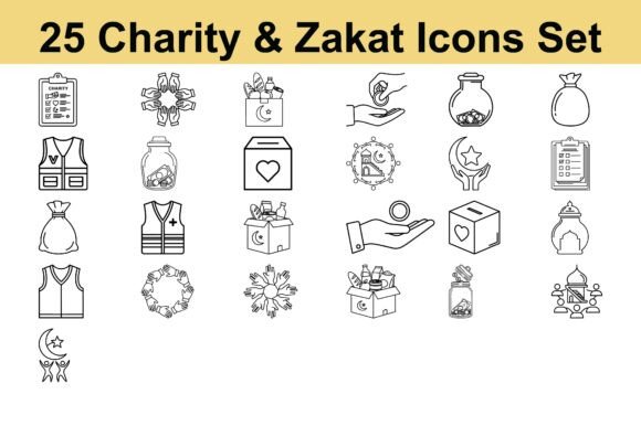 25 Charity Zakat Icons Set: A Comprehensive Overview