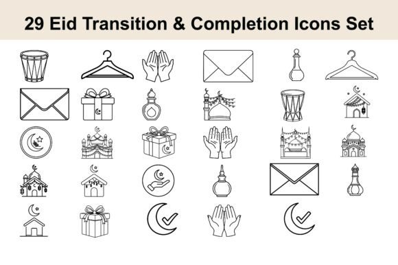 29 Eid Transition Completion Icons Set