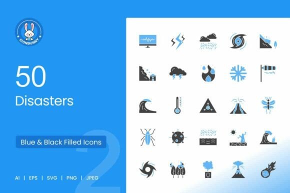 50 Disasters Blue Black Icons: A Comprehensive Resource for Emergency Awareness
