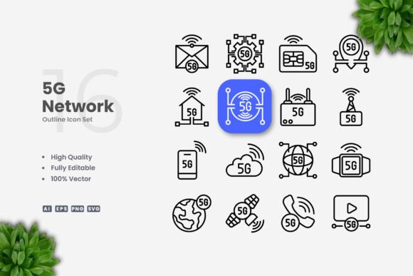 5G Network Icons: A Modern Design Solution for Digital and Print Media