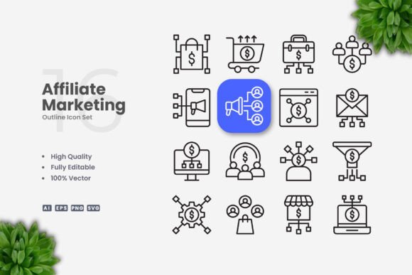 Affiliate Marketing Icons: Simple and Clean Design