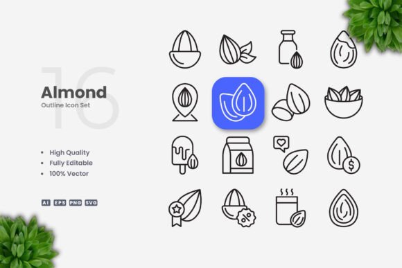 Almonds Icons: Simple and Clean Design