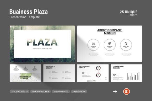 Business Plaza PowerPoint Template: A Professional Way to Present Your Work