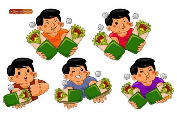 Man Eating Wrap Vector Pack 01: A Versatile Design Resource
