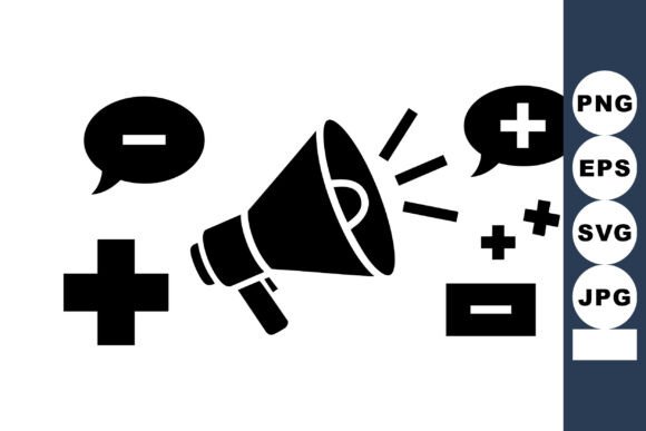 Megaphone Icon with Plus Minus: A Visual Tool for Feedback and Communication